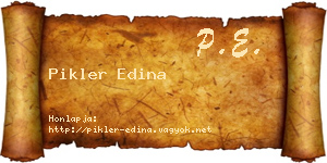 Pikler Edina névjegykártya
